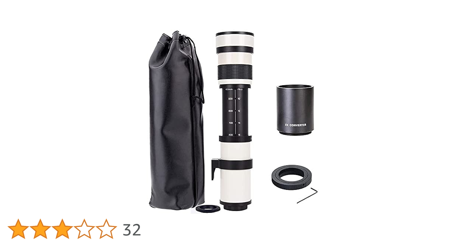 Amazon | JINTU 420-1600mm f/8.3 HDマニュアル望遠レンズNEX E