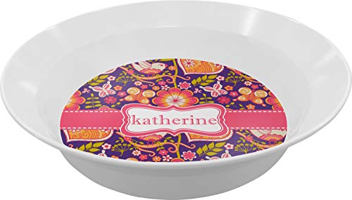 Personalized Birds & Hearts Melamine Bowl - 12 oz