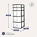 HOMZ Drawer Tower, 5-Tier Clear Plastic Storage Organizer Unit, Black Frame - Multi-Purpose Container Drawers for Bedroom, Bathroom, and Office Organization