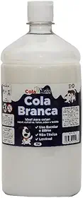 Cola Branca PVA 1kg Extra Forte - Secagem Rápida e Transparente - Não Tóxica - Ideal para Papel, EVA, Madeira e Artesanato Escolar