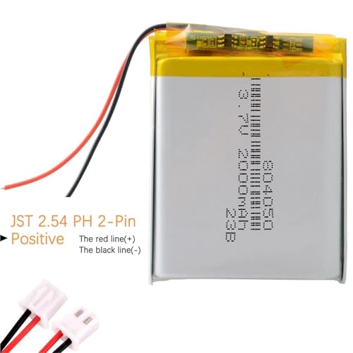 Batería 804050 con conector de 2 pines para reparar fallos de encendido en dispositivos de 3.7V 3