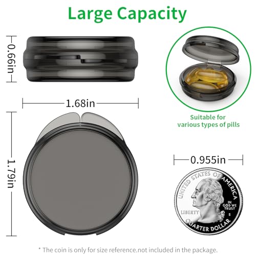Image of Urekt Small Pill Box, (12 Pack) Travel Pill Case Portable Daily Pill Organizer Mini Medicine Storage Container for Pocket Purse Cod Liver Oil Storage Box Earplug Case
