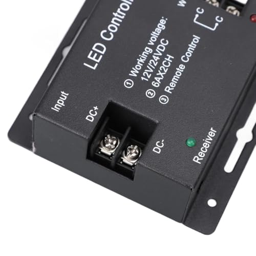 Image of JACKAL LED Strip Controller with Touch Remote, Dual White CCT Dimmer 6A x 2CH, Warm Cool White Adjustable, RF Remote Control for LED Strip Light, Ceiling, Cabinet