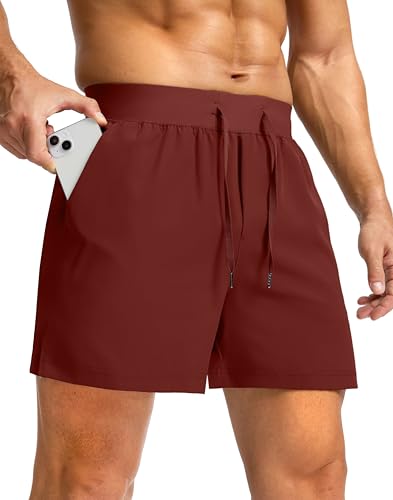 Image of Soothfeel Men's Running Shorts with Zipper Pockets 9 inch / 7 inch / 5 inch Quick Dry Eight Basketball Gym Workout Athletic Shorts