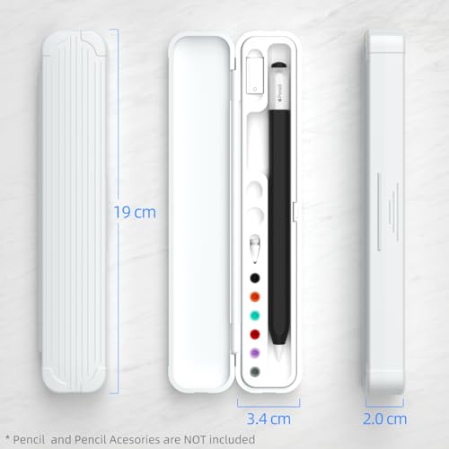 Image of AZF Hard PC&Silicone Magnetic case for Apple Pencil case(Apple Pencil Pro /2nd Gen /1st / (USB-C) and Samsung Galaxy S-Pen Series Pencil Protection Carrying Case.(White)