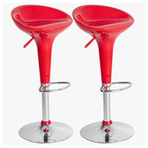 Kit 02 Un Banquetas Giratória Alta Cozinha Americana Bar Balcão Tulipa Lotus Assento Abs (Vermelha)