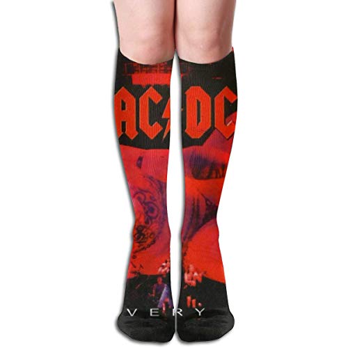 BAOQIN ACDC Pain Calcetines hasta la rodilla Medias Calcetines de tubo suave Calcetines deportivos de la novedad Calcetines largos y cómodos