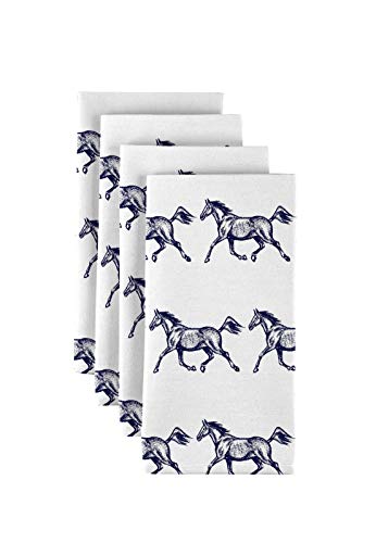 Servilletas de Tela con Caballos Galopantes 18" x 18" Set 12 miniatura 1
