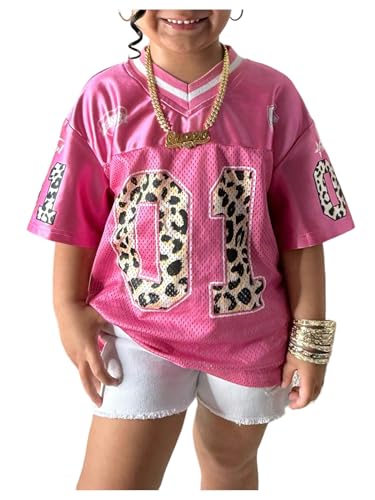 SOLY HUX Toddler Girl's Graphic Jersey Shirts Sporty Short Sleeve T-Shirt Summer Tops Y2k Clothes Streetwear