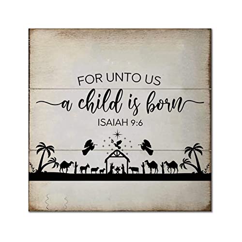Plaque murale en bois chretienne decoration de Noel et salon retro chaleureux