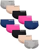Reebok Women's Underwear - Seamless Hipster Briefs (10 Pack), Size Small, Light Grey/Rose/Hot Pink/Black/Blue