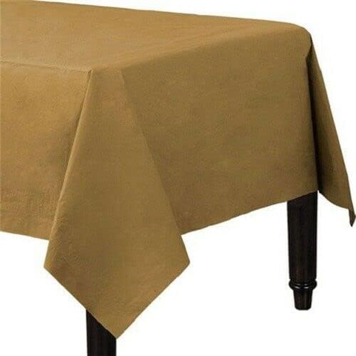 Karrma Ltd. 4 x Gold Paper Table Cloth 90 x 90cm Disposable Table Cover for All Occasions Baby Shower Wedding, Birthday