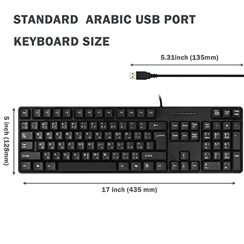 M MC Saite MCSaite Wired Arabic/English Computer Keyboard, Full-Size Keyboard, 104-keys, USB Plug-and-Play, Foldable Stands, Compatible with PC, Laptop by M MC Saite - Used condition - Image 3