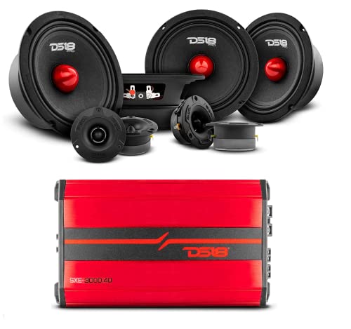 DS18 Car Speakers Bundle 4X PRO-GM6B 6.5" Midrange Speakers + 4X PRO-TWX1/BK Aluminum Super Bullet Tweeters + Amplifier 4 Channels - PRO Loudspeakers Car Audio Component Package - image 1
