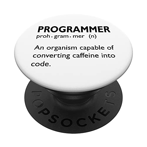 Programming Humor Convert Caffeine into Code Programmer PopSockets Swappable PopGrip, Black