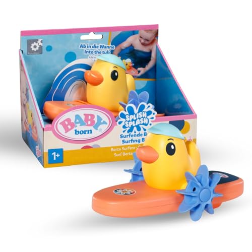 BABY born Splish Splash Berta la Surfeuse – Jouet de Bain à remonter – Fonctionne sans Piles – Convient aux Enfants dès 1 an