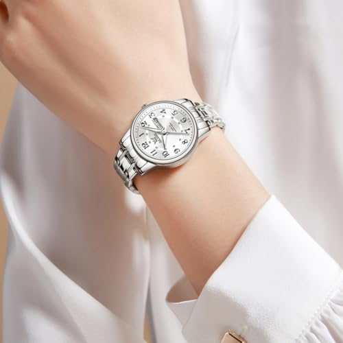 Image of OLEVS Watch Women Two Tone Watches for Women with Date Dress Womens Watches for Small Wrists Luxury Easy Read Women's Watch Waterproof Blue /Black /Gold /Silver Dial Reloj para Mujer