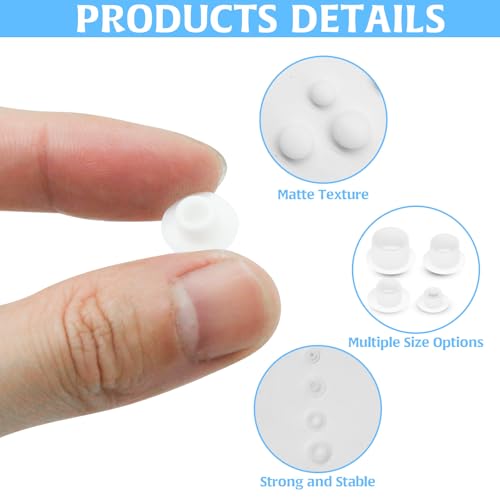 Image of 120Pcs 4Sizes Plastic Plugs for Round Holes, Round Plastic Plugs Insert Round Holes Plugs Knockout Locking Round Drill End Caps, Hole Plugs Plastic for Home Kitchen Cabinet Furniture Shelf