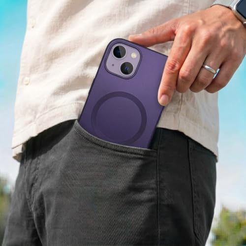 Image of amazon basics Premium Mag-Safe Case for iPhone 15 | Shockproof & Anti-Scratch Cover | Soft Silicone with Wireless Charging | Camera Lens Guard - Light Purple
