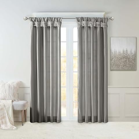 Madison Park Faux Silk Twist Tab Curtains Cover