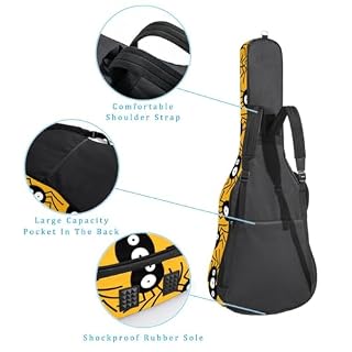 Housse de guitare en tissu Oxford épais rembourré avec boucle de suspension et sangle de cou Motif toile d’araignée Orange 101,6 cm, Multicolore 4., 42.9×16.9×4.7 in, Sac de transport tendance pour - Les Beatles, Paul McCartney, John Lennon, RIngo Starr, George Harrison Housse de guitare en tissu Oxford épais rembourré avec boucle de suspension et sangle de cou Motif toile d'araignée Orange 101,6 cm, Multicolore 4., 42.9x16.9x4.7 in, Sac de transport tendance pour – Image 3