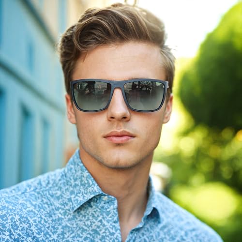 Image of ZENOTTIC Polarized Sunglasses for Men Lightweight TR90 Frame UV400 Protection Square Sun Glasses