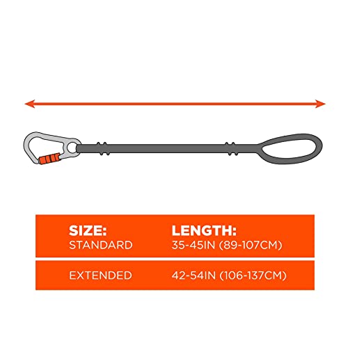 Image of Ergodyne Squids 3100 Tool Lanyard with Single Carabiner and Adjustable Loop End, Standard Length, 10-Pack