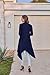 Meaneor Women's Long Sleeve Waterfall Asymmetric Drape Open Long Maxi Cardigan, XX-Large, Navy Blue1