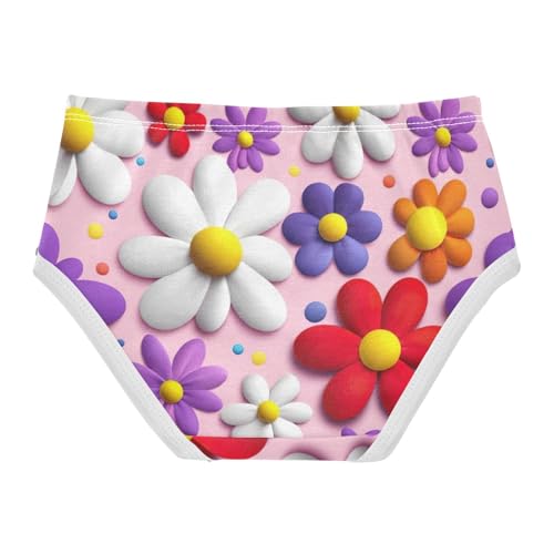 Funny Girls Underwear Toddlers 2t Cotton Panties for Girl ColorfulD Cartoon Flowers Red Briefs Underpants2