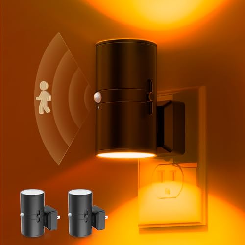 Image of Soft White Light+ Amber Light, 4 Pack, Motion Sensor Night Light Plug in, 0-100LM Dimmable