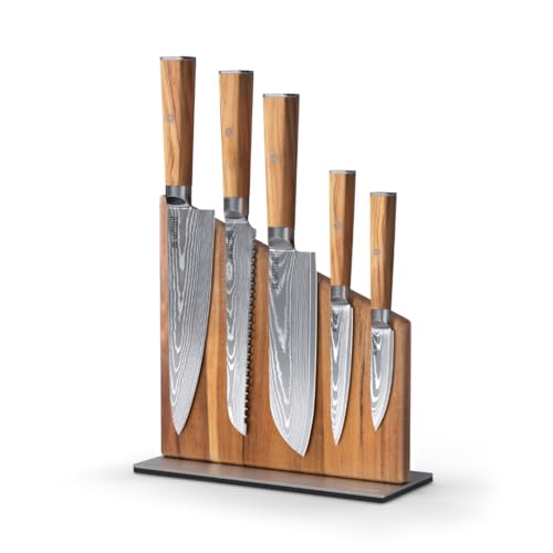 Yatoshi Magnetic Kitchen Knife Block Set 6 Pcs - Japanese