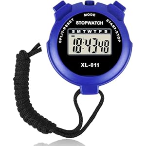 Digital Sports Stopwatch, Multi-Function Digital Sports Stopwatch Large Display, Single Lap/Split Memory Waterproof Stopwatch with12/24 Hour, Clock Alarm for Training Sports Swimming Running (Blue)