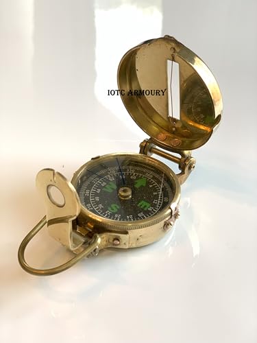 Brújula de Bolsillo Militar Náutica Vintage de Latón - Coleccionable, Regalo para Camping y Senderismo miniatura 2