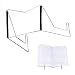 Book Holder,Hands Free Textbook Stand,Portable Adjustable Book Stands & Holders for Reading,Metal Wire Display Bookstand Book Rest for Textbook,Music Book,Easel,Ipad,Kitchen Cookbook,Recipe (Black)