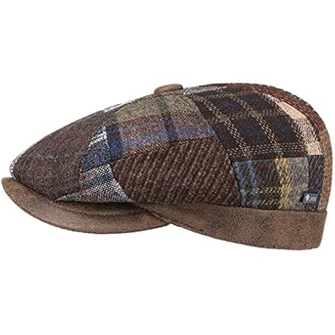 Lipodo City Bic Patchwork Flatcap - Schirmmütze Herren - Schiebermütze mit Wolle Cover