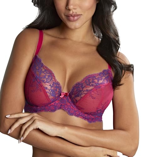 Image of Panache Women's Ana Non-Padded Plunge Underwire Bra, 9396A, Orchid /Indigo, 30FF