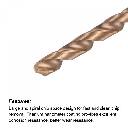 Uxcell Twist Drill Bit, 2.8Mm Titanium Coated Solid Tungsten Carbide K35 Straight Shank 100Mm Long Length For Drilling Stainless Steel Alloy Steel #TOP2