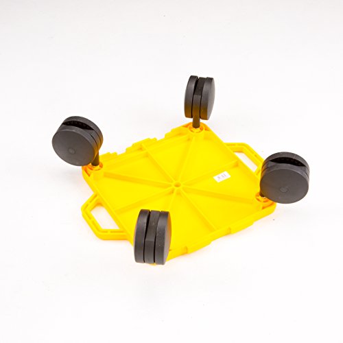 Cosom 16 Inch Plastic Instructor Scooter Board With 5 Inch Non-Marring Ultra Glide Casters And Safety Guards For Physical Education Class, With Safety Handles, Sitting Scooter Board, Yellow #TOP1