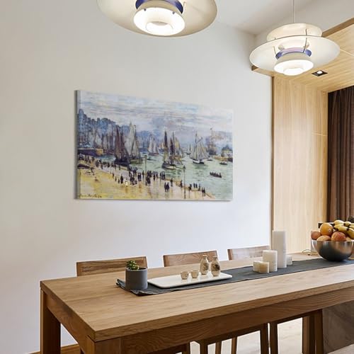 Toile Monet bateaux de pêche pour habiller un mur vide avec élégance 40x60cm