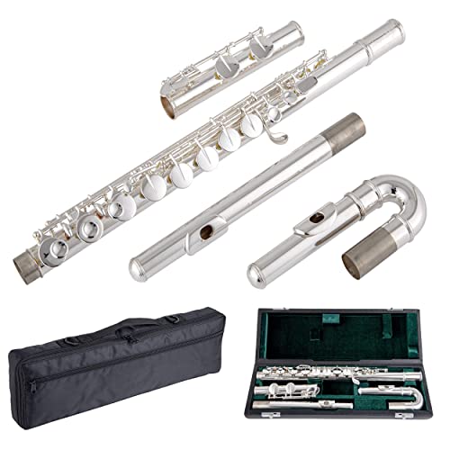Singer's day SDAF-800 Silver Plated Alto Flute with Straight and Curved Headjoints
