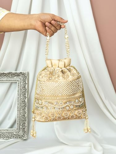 Vesara golden potli bag for women — best potli bag for weddings in India