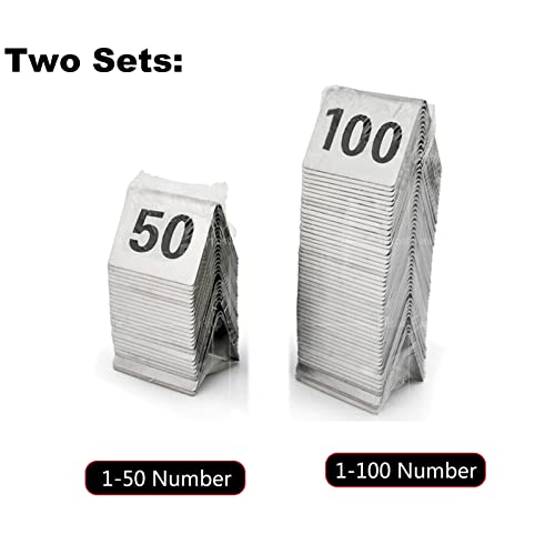 Acier inoxydable numéro de table 1-50 lot de 50 signalisations double face pour buffet - 4