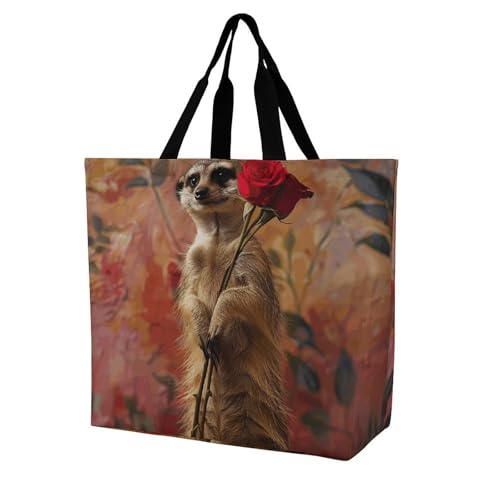 Owl And Flower Beach Bag Reusable Tote Bag Foldable Grocery Bags Women Shopping Bags for Daily Essentials