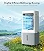 EXNOS 3-in-1 Portable Evaporative Air Cooler - 2000 CFM Swamp Cooler with 6.6-Gal Dual Tank & 4 Ice Packs, Remote Control, 12H Timer, Oscillating Cooling Fan That Blows Cold Air for Large Room, Office