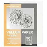 Translucent Vellum Paper,11 x 17 inches Printable Vellums Tracing Paper,50 Sheets 56lbs/83gsmfor Tracing, Drawing...