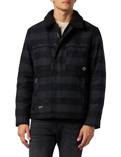 Jacket camel active 430130 Check Night Blue en taille 46 pour homme