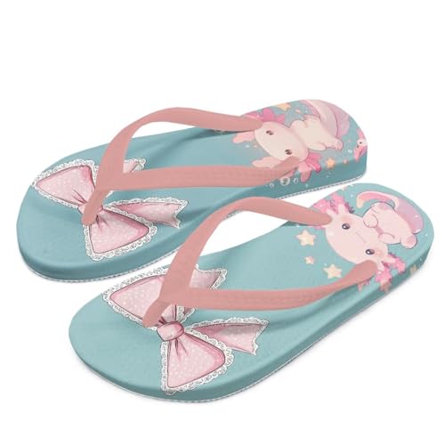 Girls Flip Flops Cute Axolotl Boys Non-Slip Sport Sandals for Beach Swim Pool(Little Kid/Big Kid)