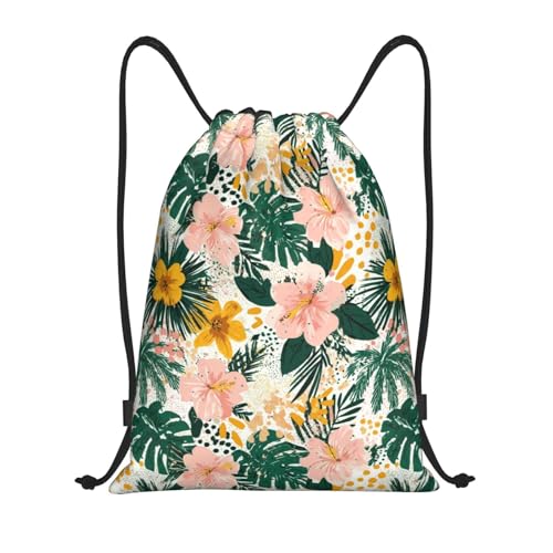 Hawaii Drawstring Bags Flower Backpack Bag Casual String Daypack for Women Men Sport Gym Yoga Travel Backpacks
