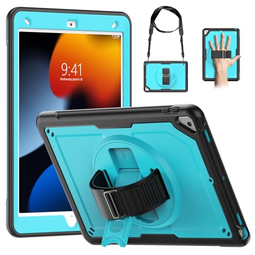 Funda para iPad 10.2 con protector de pantalla y soporte para niños de 9ª 8ª y 7ª gen