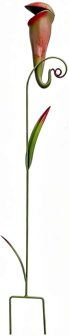 Whimsical Metal Carnivorous Plant Garden Stake – 35-Inch Quirky Pitcher Plant Yard Art; Unique Plant-Shaped Ornament for Lawns, Patios, Backyards, and Flowerbeds